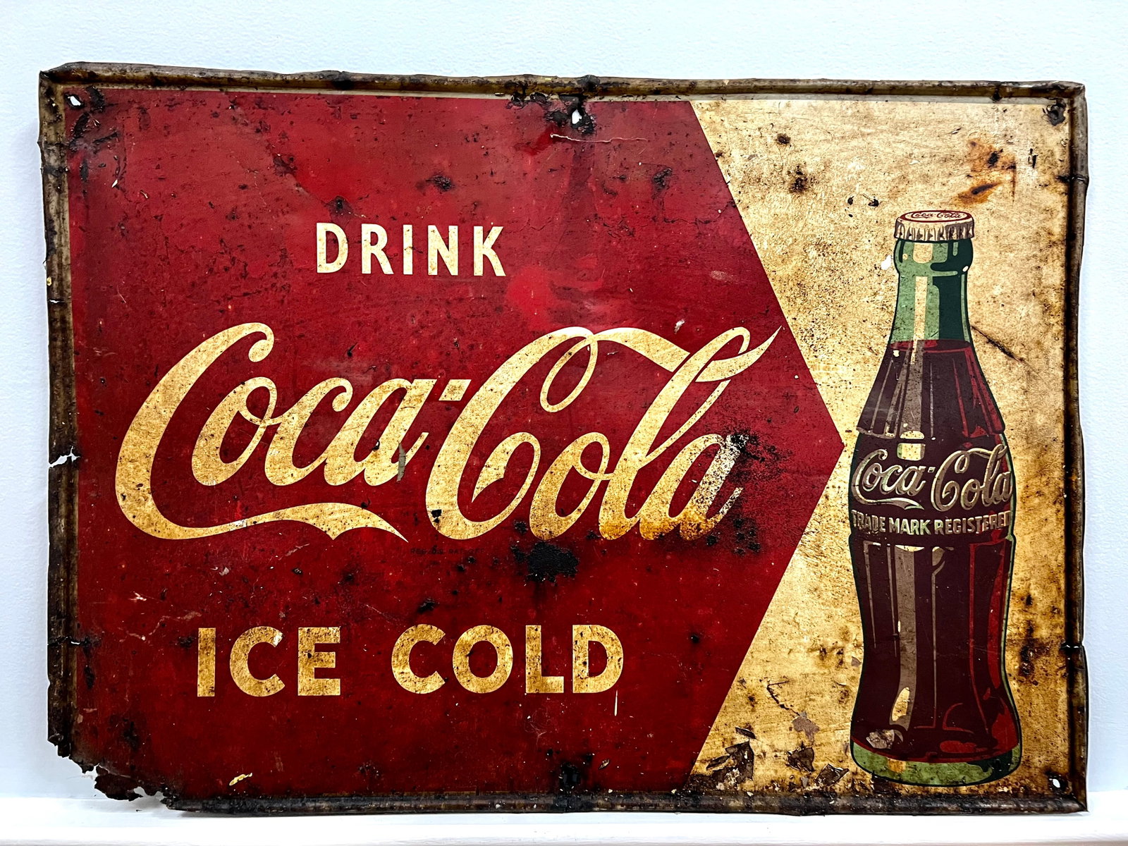 Coca-Cola Advertising Tin Sign: Coca-Cola Advertising Tin Sign As found condition See Photos