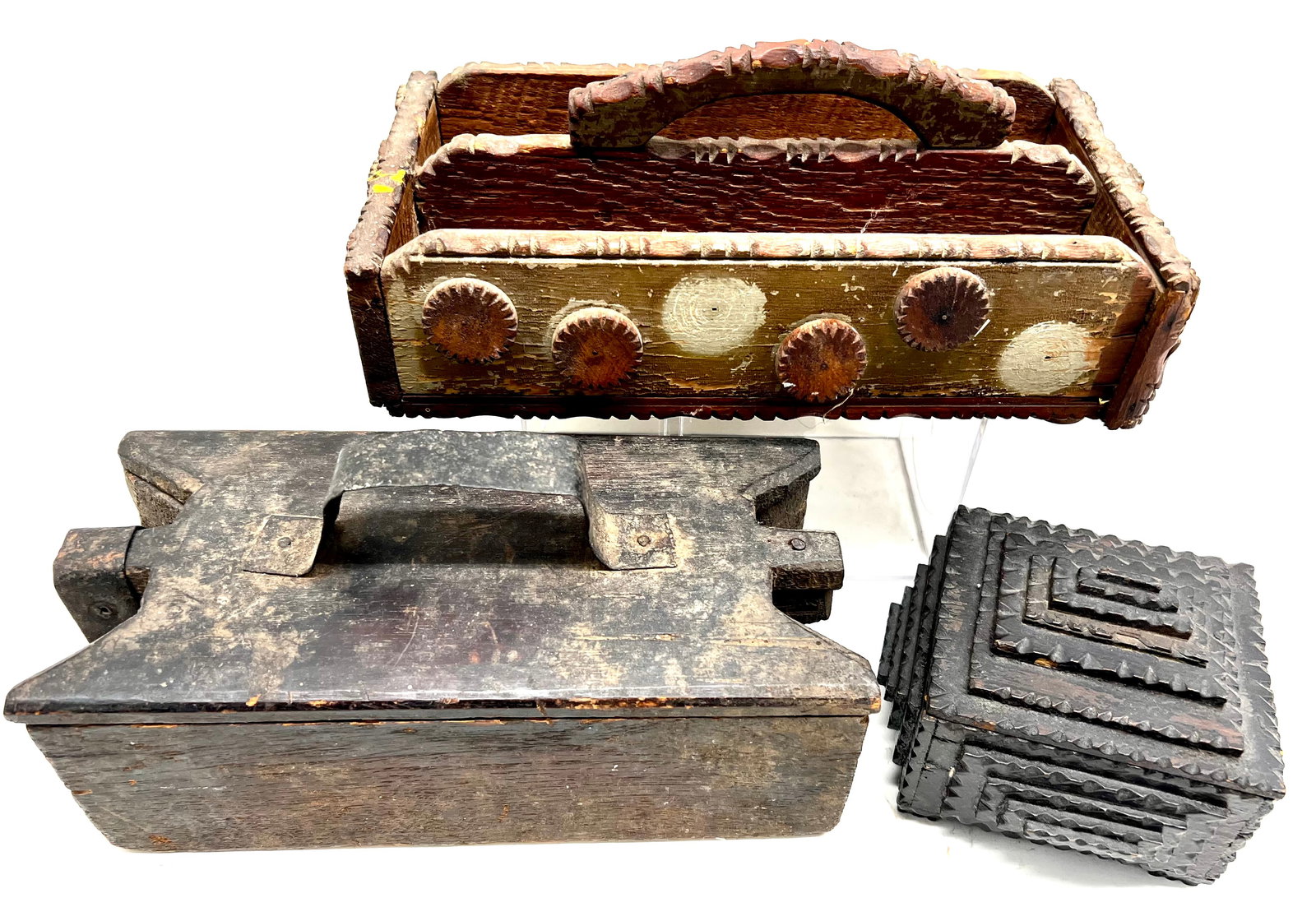 Three Folk Art Wooden Boxes (1 of 10)