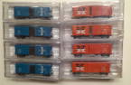 N Scale - Two 4 Packs Intermountain Custom Box Cars NH, B&M