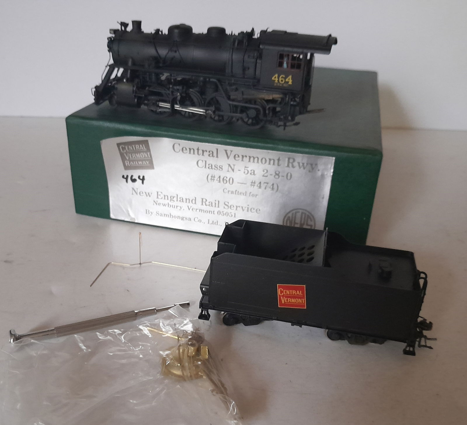 HO Brass - NERS Central Vermont N5a 2-8-0 c/p #464 (1 of 9)