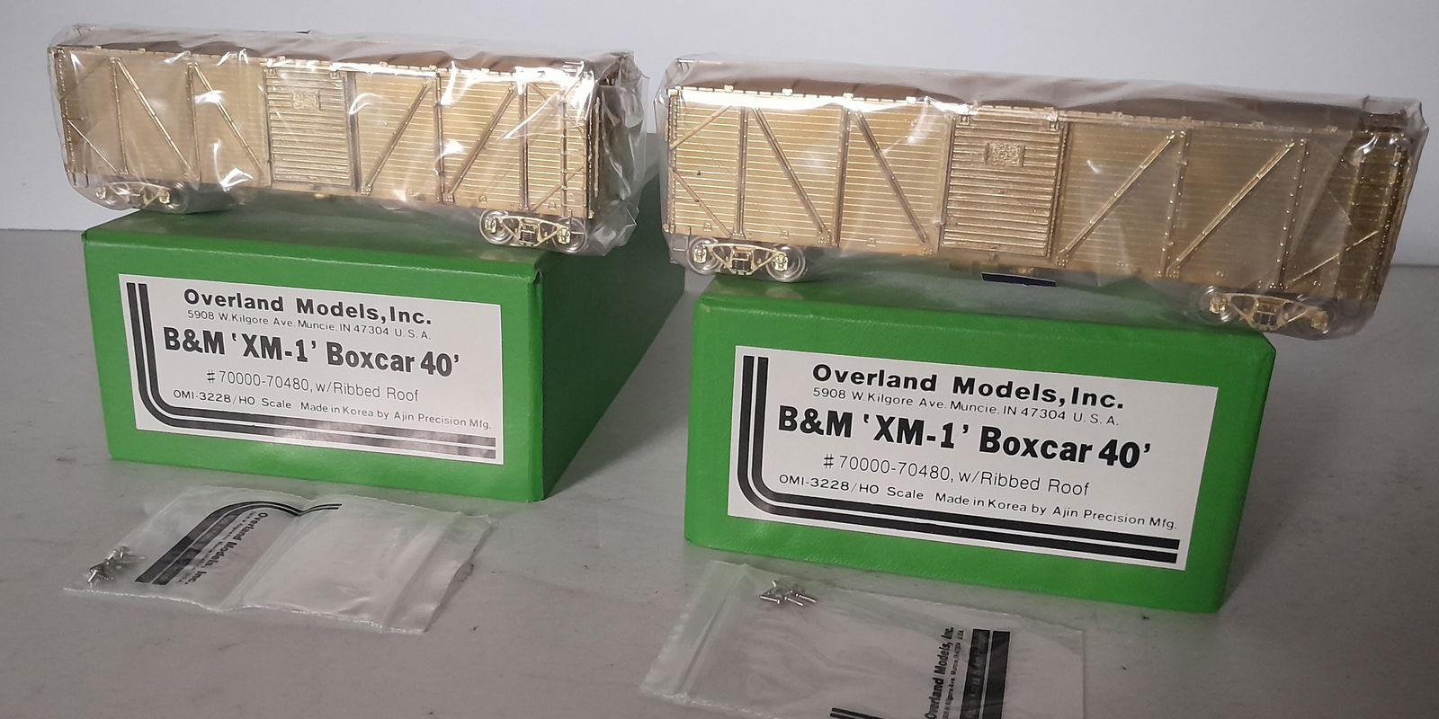 HO Brass - 2 Overland B&M XM-1 Box Cars #3228 (1 of 3)