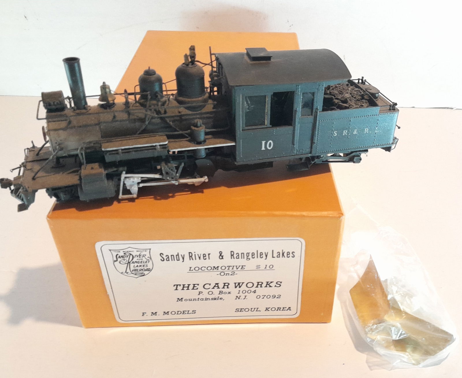 On2 Brass - Car Works - Sandy River #10 Locomotive c/p (1 of 6)