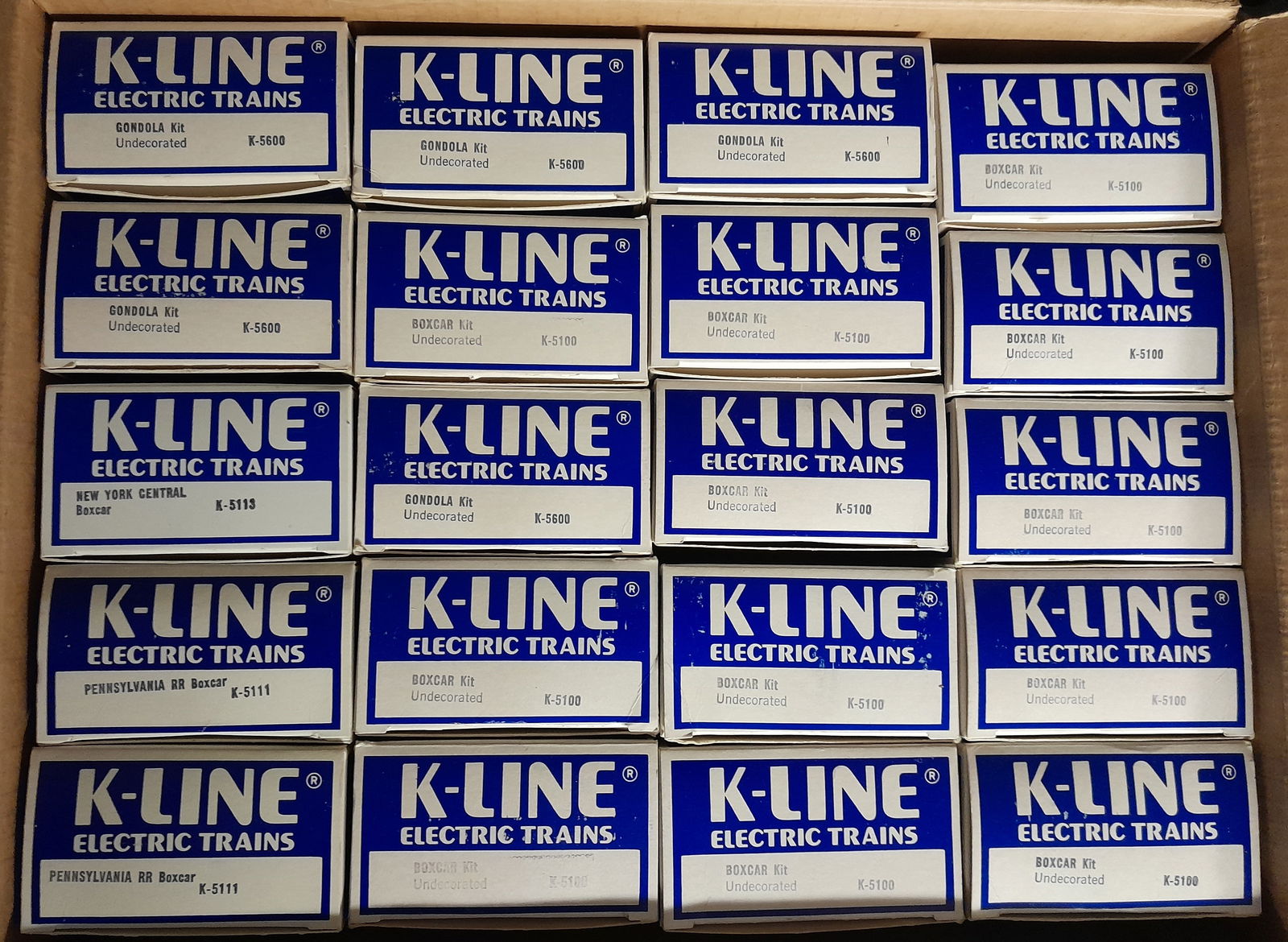 K-Line 20 boxed O Gauge Freight Cars (1 of 2)