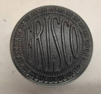 FRISCO Steel Door Knob - spelled out: A steel Frisco doorknob with the name spelled out in graduated lettering. See pics for actual hardware. More doorknobs in this auction!