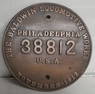 Baldwin Locomotive Builder's Plate #38812 1912