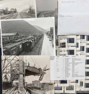 160+ Negatives, Slides, Prints: Conrail Heritage: A nice group of photographic slides, negatives and prints that were painstakingly collected by a friend over the years. This group is mostly Eastern railroads like: NYC, PC, Erie, DL&W, EL, Conrail. T