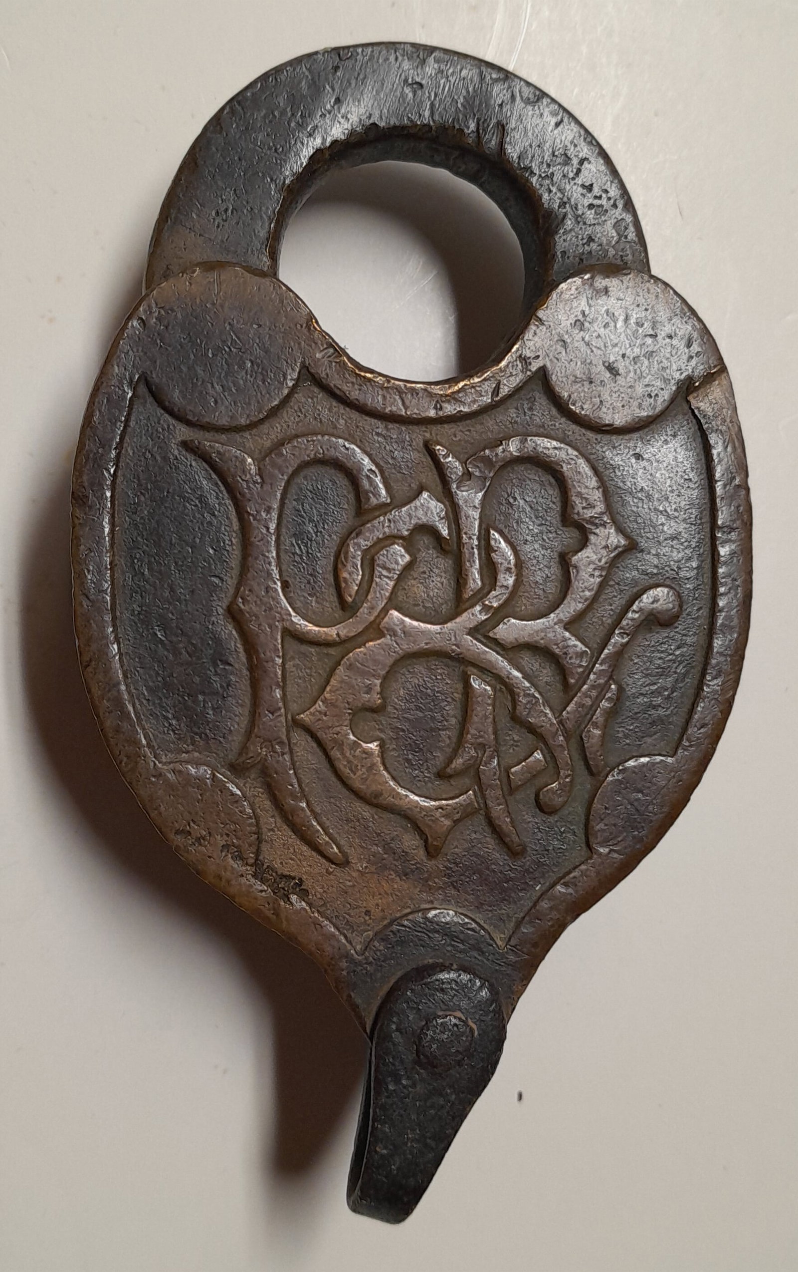 Philadelphia & Reading Fancy Cast Back Brass Lock (1 of 3)