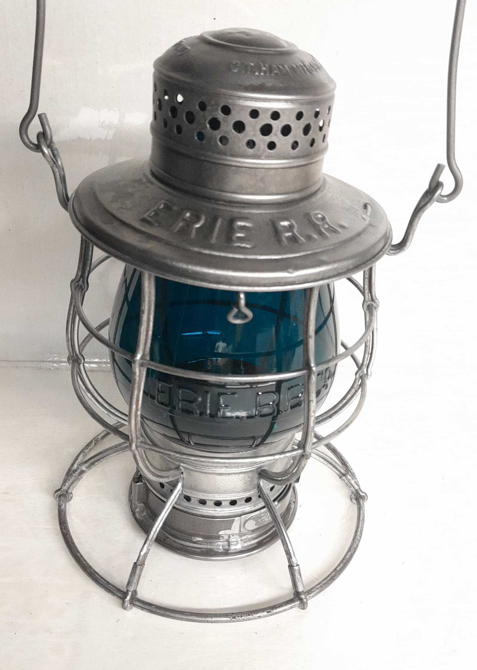 Erie RR Ham Lantern Green Cast E/B Globe as is (1 of 5)