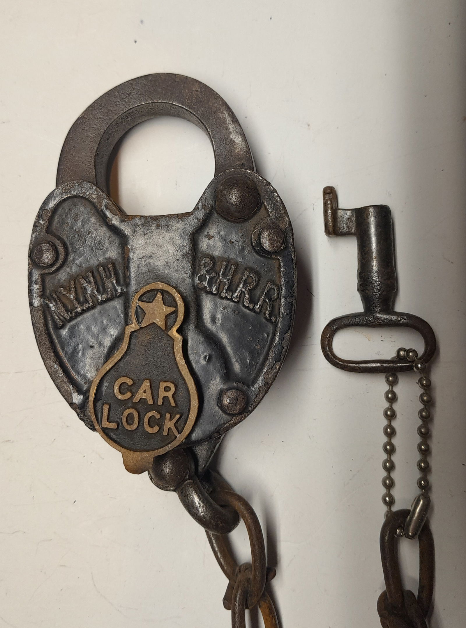 New Haven Cast Dust Cover "C"ar lock with Key (1 of 2)