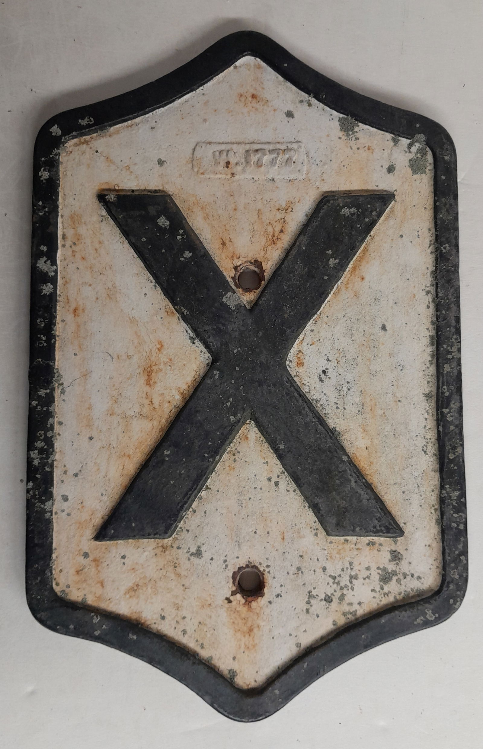 Cast Iron "x" Crossing Sign Auction