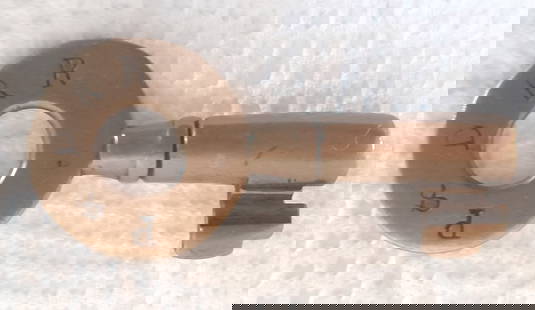 Portsmouth & Dover Railroad "C"ar Key Tapered Barrel: An early car key from the Portsmouth & Dover Railroad. It has a "C" at 6;00 on the reverse.. This name pre-dates the progress up to Rochester, New Hampshire. No maker, nice wear.