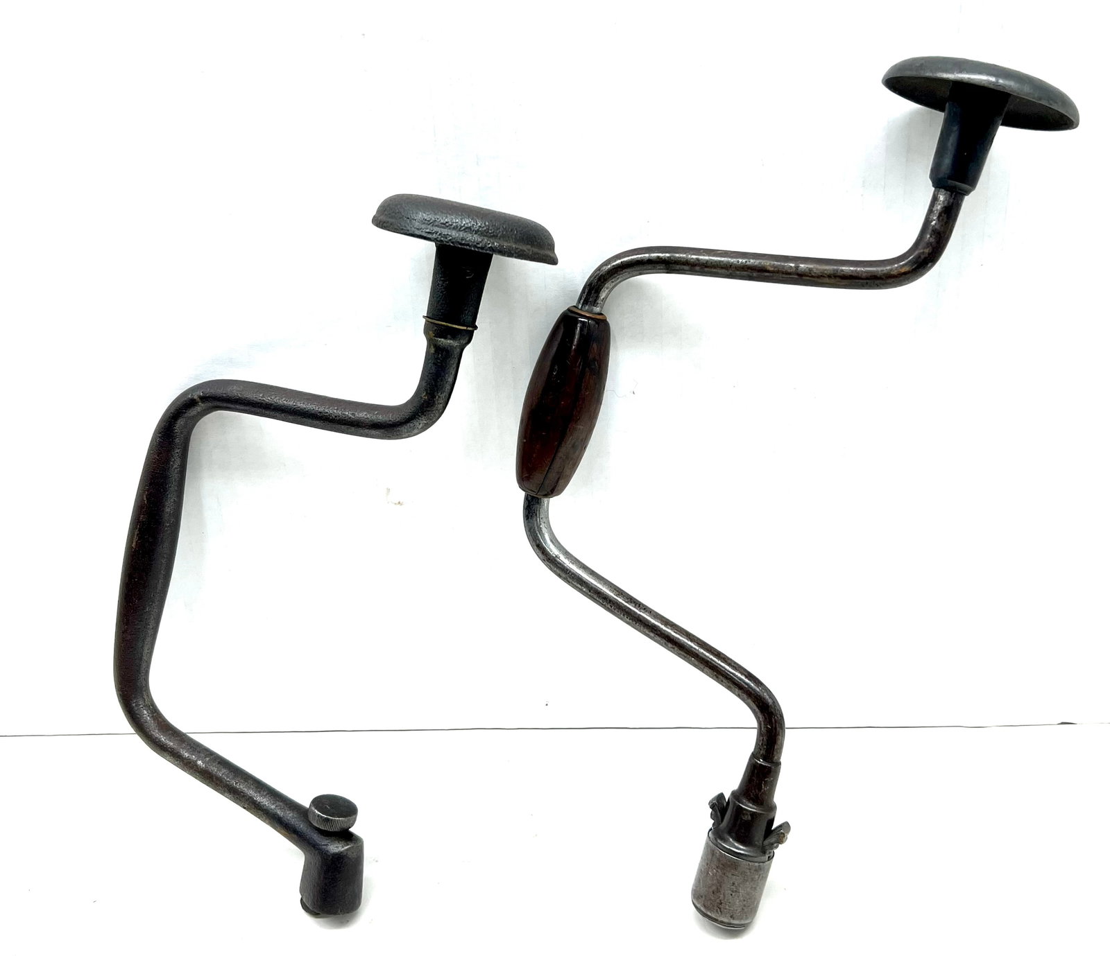 Pair of uncommon braces: Pair of uncommon braces; a Tucker March 22, 1859 with info barely readable on the frame, and a Shepardson March 1, 1870 with clearer name and date stamped i the frame.