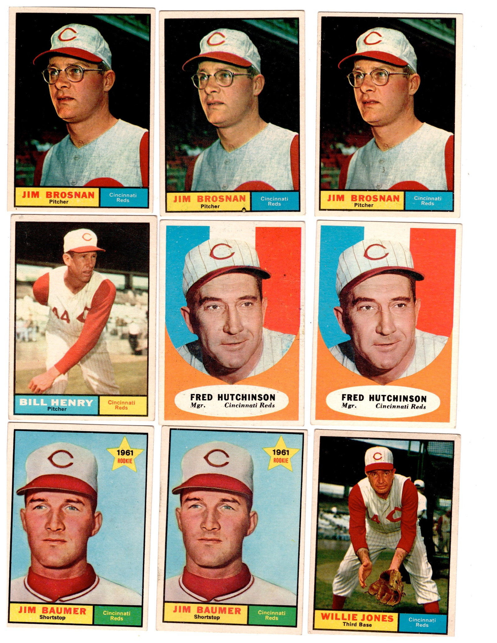 1961 Topps Baseball, Cincinnati Reds (1 of 3)