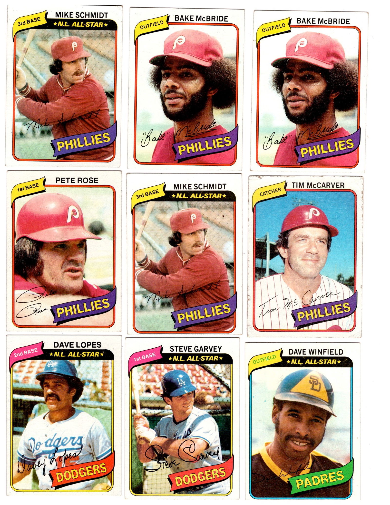 1980 Topps Baseball, Different teams (1 of 2)