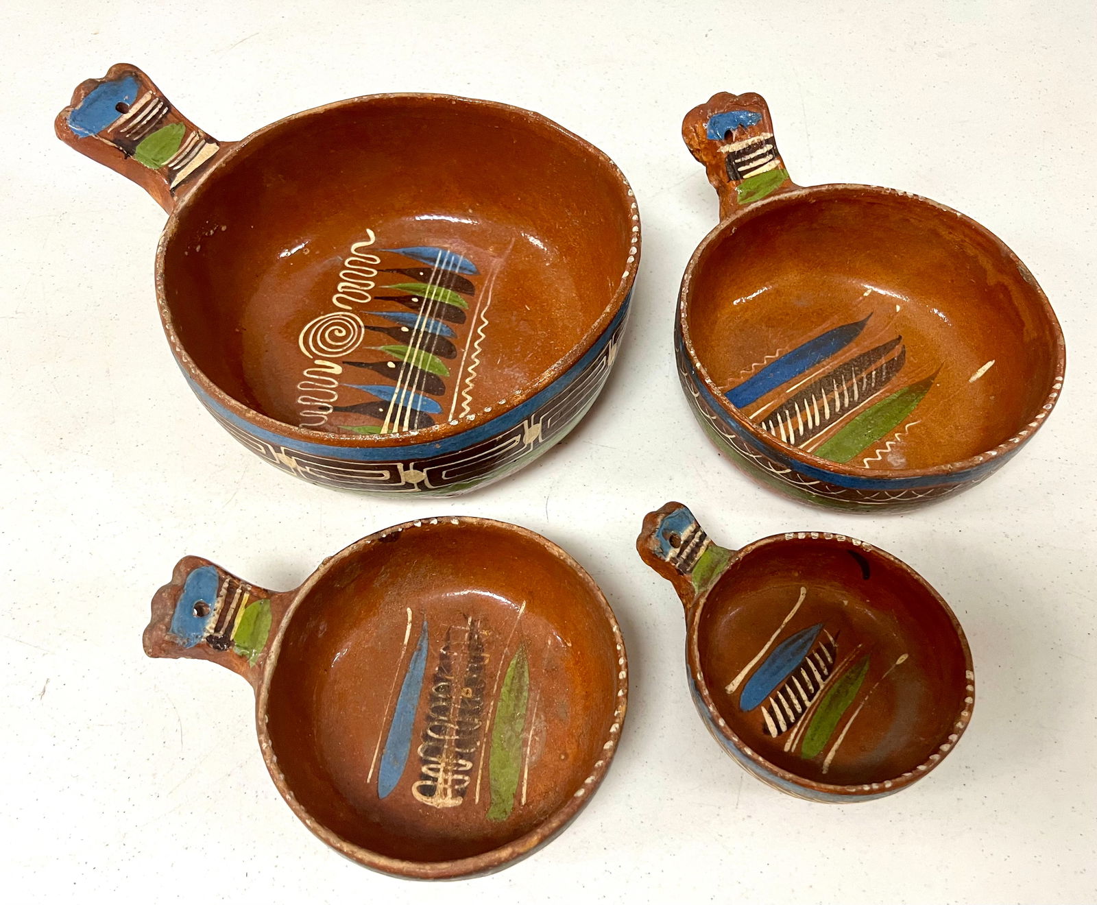 Vintage Mexican Tlaquepaque Serving Bowl Set (1 of 5)