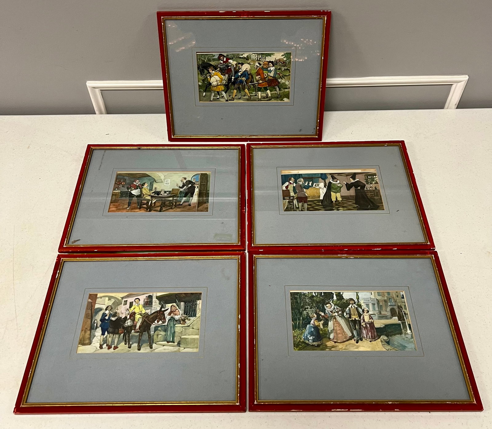Series of Pastel Paintings: Series of Pastel Paintings, Five Total Various Scenes Nicely Done Some are loose inside Frames. 4.5"x8" Sight