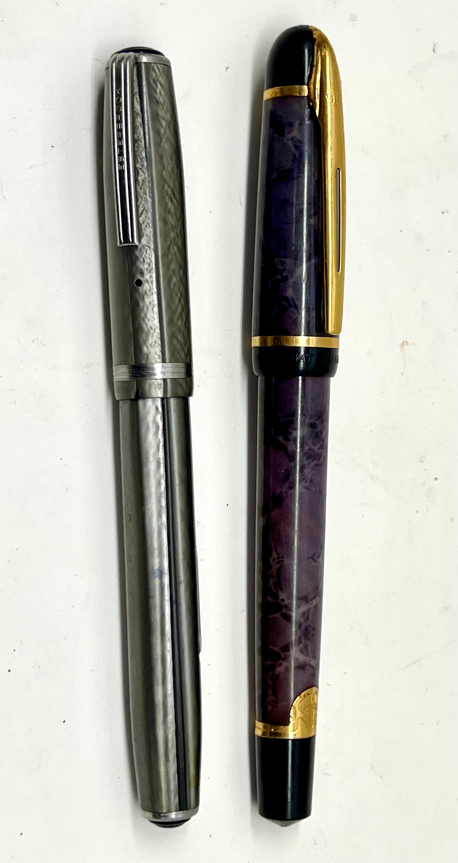 2 Fountain Pens: 2 Fountain Pens. waterman Phileas, M nib, Estabrook, Grey Pearl.