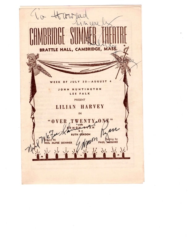 "Over Twenty One" Autographed Playbill (1 of 5)