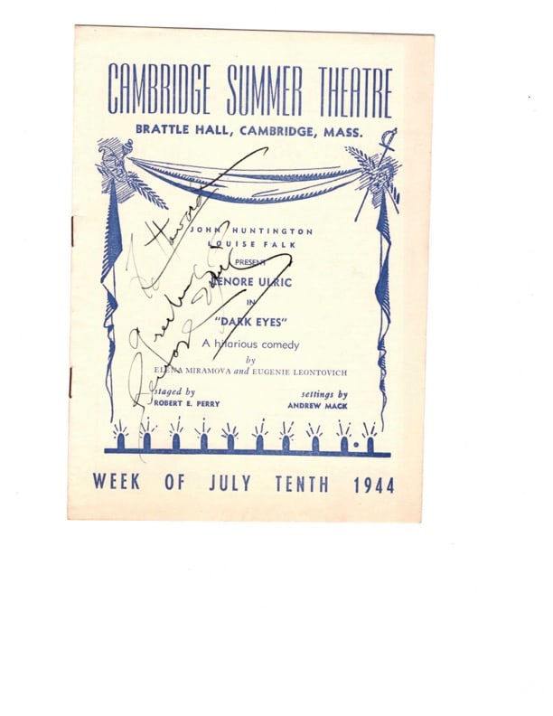 Cambridge Summer Thearter Autographed Program (1 of 2)