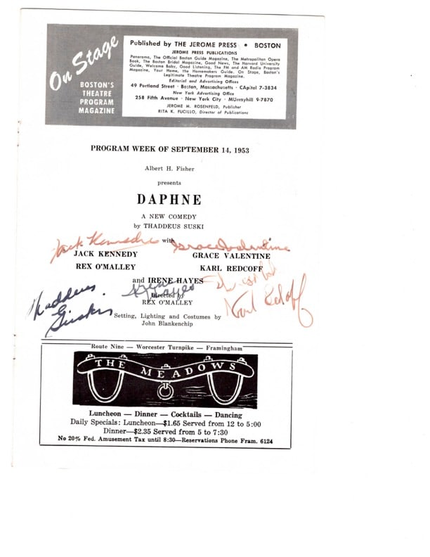 Boston Theater Program Autographed (1 of 5)