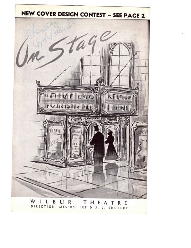 On Stage Wilbur Theater program Autographed (1 of 5)