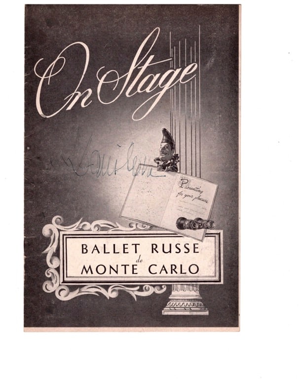 On Stage Ballet Russe de Monte Carlo Program Autographed (1 of 3)