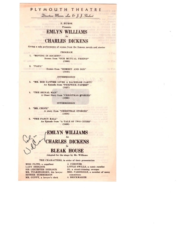 Plymouth Theater Program Autographed (1 of 2)