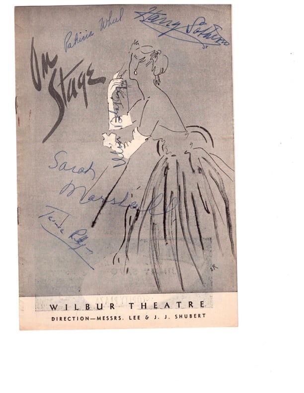 On Stage Wilbur Theatre Program Autographed (1 of 2)