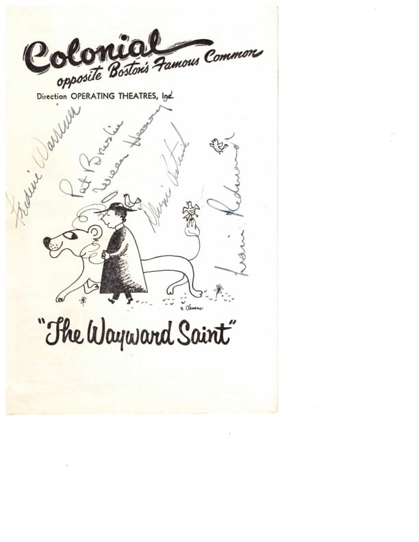 Colonial  Theatre "Opposite Boston's Famous Common" Program, Autographed (1 of 2)
