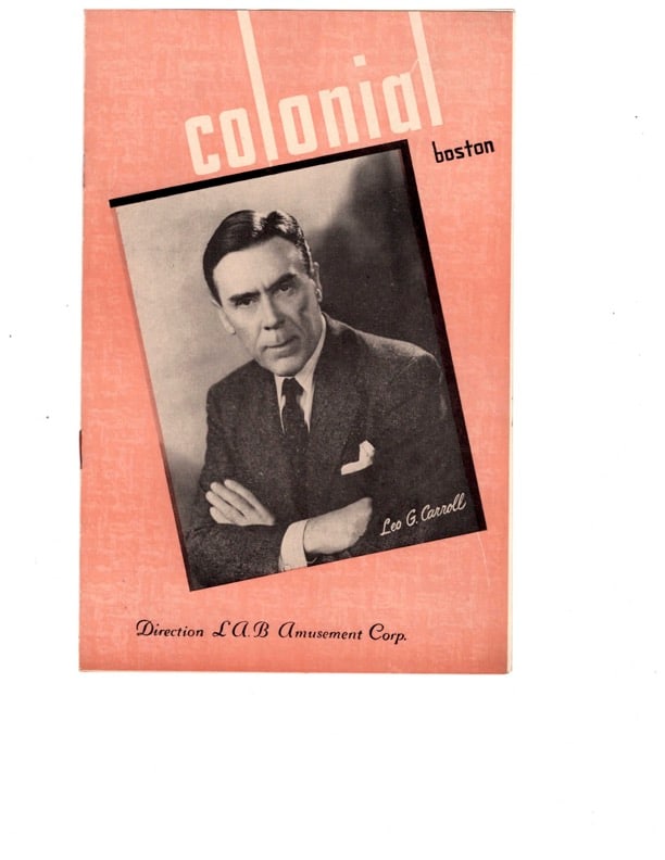 Colonial Boston Theatre Program Autographed (1 of 3)