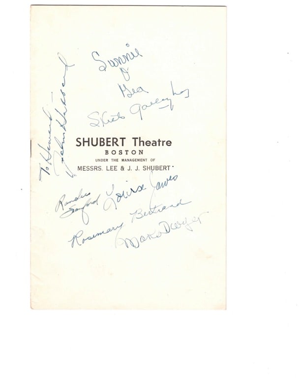 Shubert Theatre Boston Theatre Program Autograhed (1 of 2)