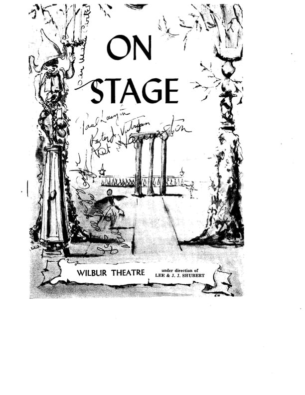 On Stage, Wilbur Theatre Boston Theatre Program Autograhed (1 of 2)