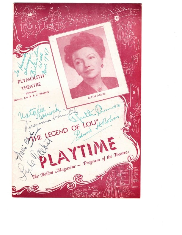 Playtime Boston Magazine Theater Program Autographed (1 of 2)