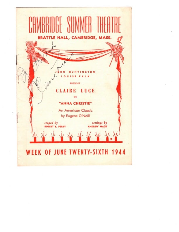 Cabridge Summer Theatre Program Autographed (1 of 3)