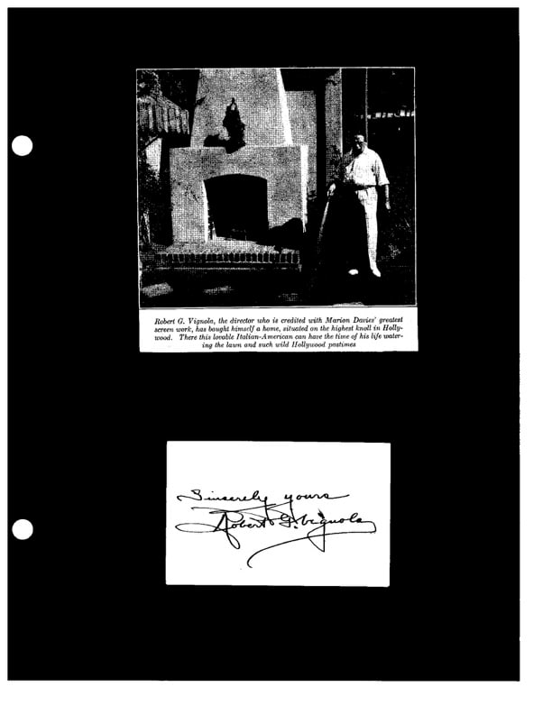 Autograph Robert G. Vignola (1 of 1)