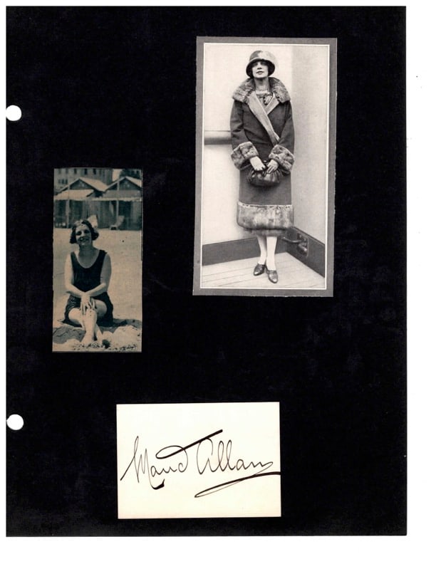 Autograph Maud Allen: Autograph Maud Allen. signed card. "Maud Allan "(1873-1956), Canadian-born dancer and choreographer.