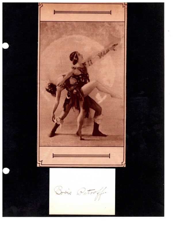 Autograph Boris Petroff: Autograph Boris Petroff signed card. Dancer/Actor.