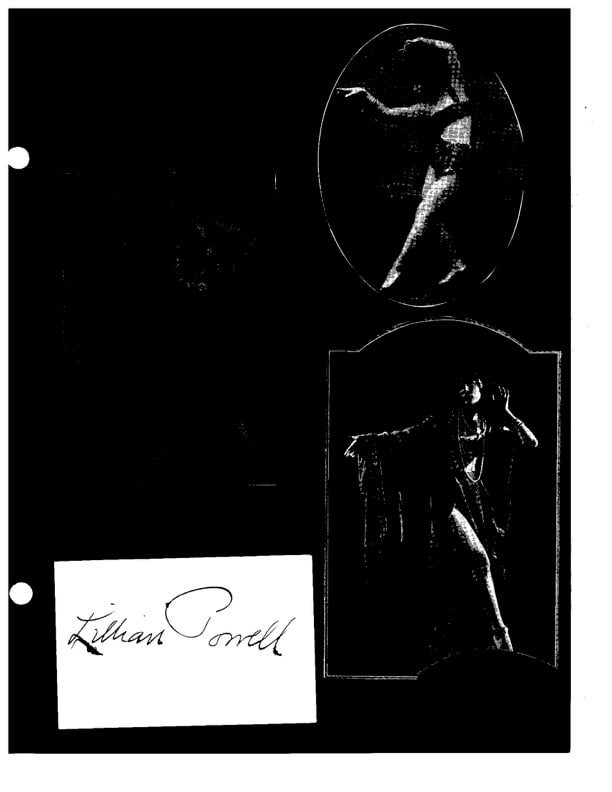 Autograph Lillian Powell: Autograph Lillian Powell. Signed card. Dancer.