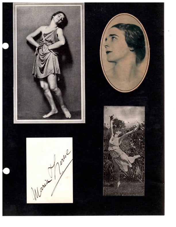 Autograph Maria Therese: Autograph Maria Therese. signed card. Dancer