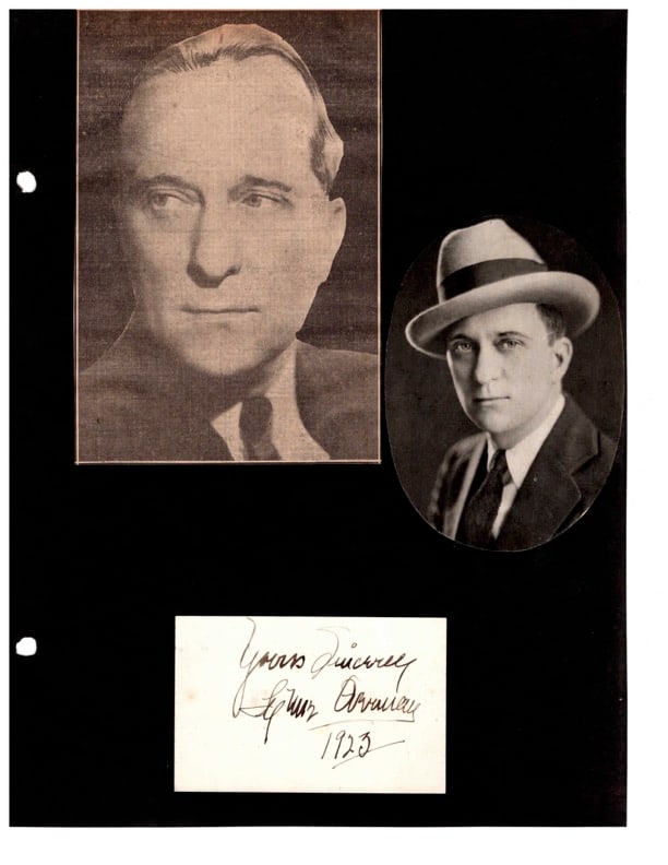 Autograph Lynne Overman: Autograph Lynne Overman screen actor. signed & inscribed card. "Yours Sincerely Lynne Overman 1923". Lynne Overman was an American actor. Born in Maryville, Missouri, he began his career in theatre be