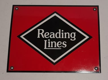 Reading Lines Porcelain Sign - Minty 10" x 8"