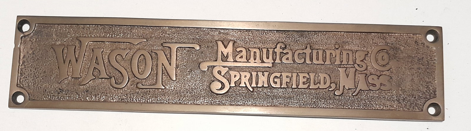 Wason Manufacturing Brass Car Builder's Plate (1 of 3)