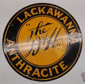 Delaware & Hudson Anthracite Coal Porcelain SIgn 12"