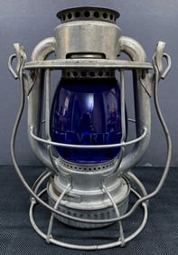 Lehigh Valley Vesta Lantern - Blue Etched “LVRR?? Globe