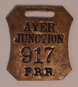 Fitchburg Railroad Ayer Junction Depot Baggage Tag