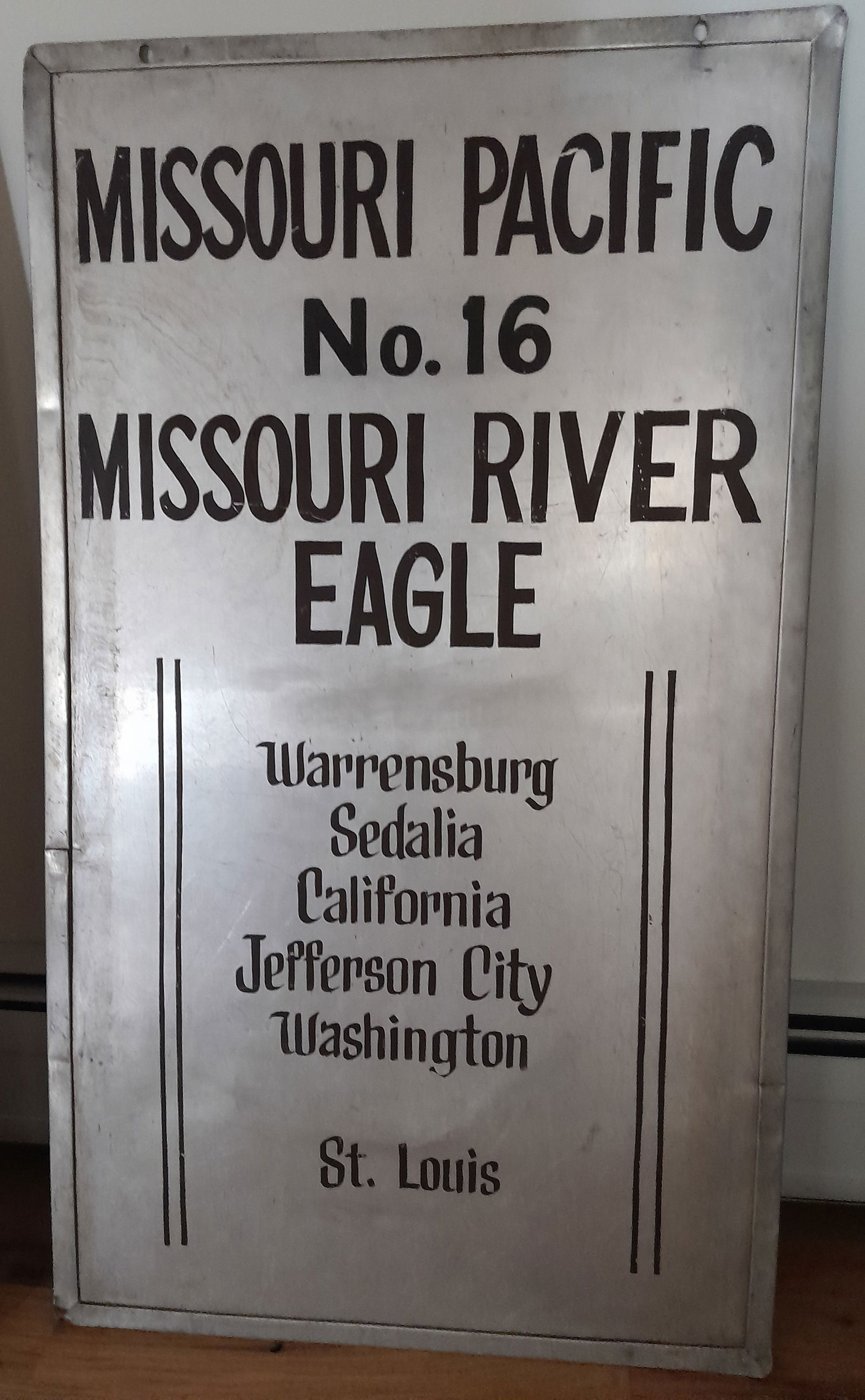 MoPac "MIssouri River Eagle" Metal Gate Sign 22" x 38" (1 of 3)