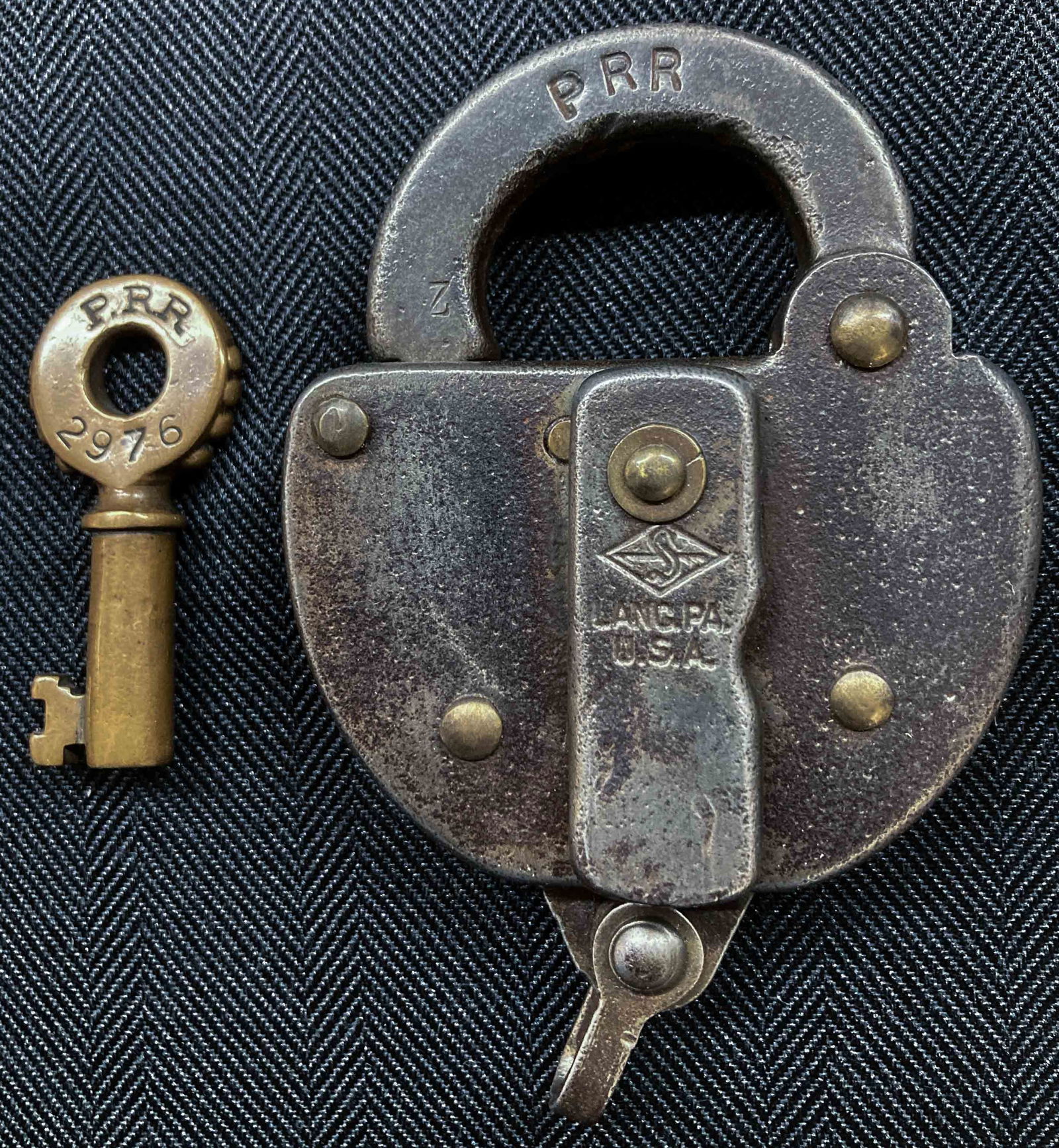 Pennsylvania Railroad Steel Switch Lock & Knobby Key (1 of 2)
