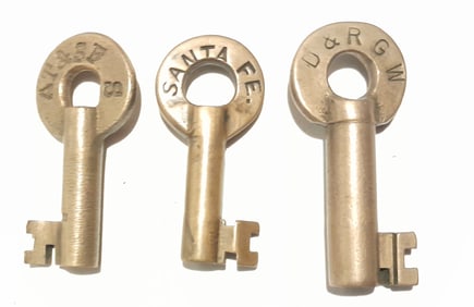 3 Switch Keys: AT&SF, Santa Fe, D&RGW