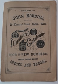 1881 John Robbins Illustrated Catalog - Checks, Badges