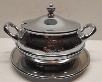Maine Central Railroad Silver Tureen 1 1/2 Pints w. Base Plate